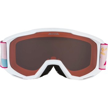 ALPINA PINEY Singleflex Hicon - Παιδική Mάσκα ski - White Flower matt/Orange