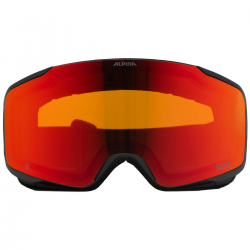 ALPINA Taos Q-Lite - Μάσκα Ski/Snowboard - Black matt/Red mirror
