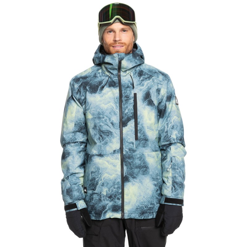 QUIKSILVER Mission Printed 3 - Men's Snow Jacket - Space Stone Celery Green