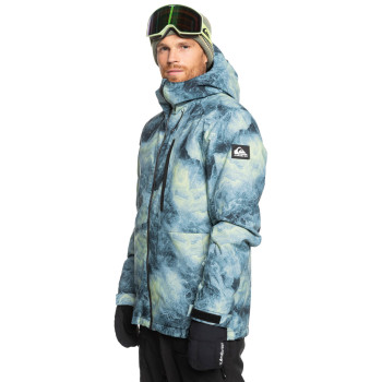 QUIKSILVER Mission Printed 3 - Men's Snow Jacket - Space Stone Celery Green