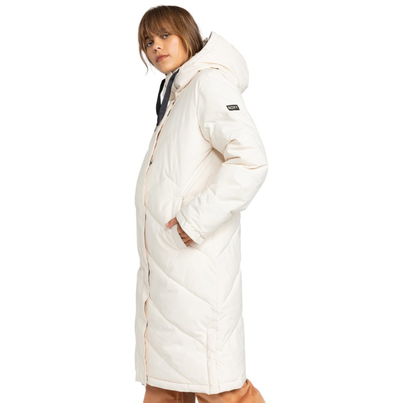 ROXY Ellie Extra Long Insulated - Μακρύ αδιάβροχο γυναικείο μπουφάν - Buttercream