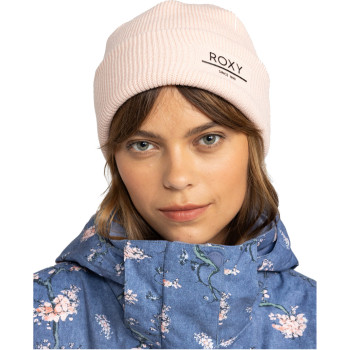 ROXY Folker - Rib Knit Beanie for Women - Pink Salt