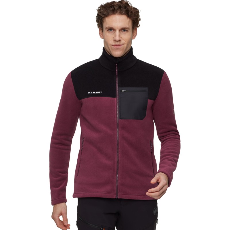 Mammut Innominata ML Jacket Men's - Men's Outdoor Full-Zip Fleece - Vin/Black