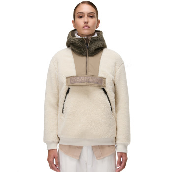 Napapijri Seline Half-Zip Fleece Hoodie -Women's Fleece - Beige Dimity
