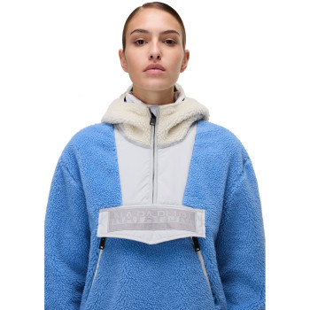 Napapijri Seline Half-Zip Fleece Hoodie -Women's Fleece - Blue Riviera