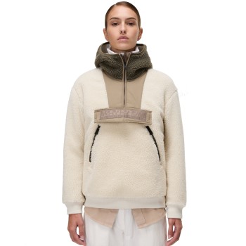 Napapijri Seline Half-Zip Fleece Hoodie - Γυναικείο Half-Zip φλίς - Beige Dimity