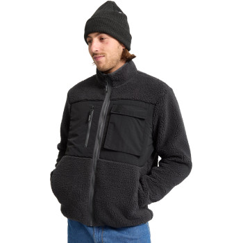 Volcom Storm Stone Full-Zip Sherpa Sweatshirt - Men's Fleece Jacket - Asphalt Black