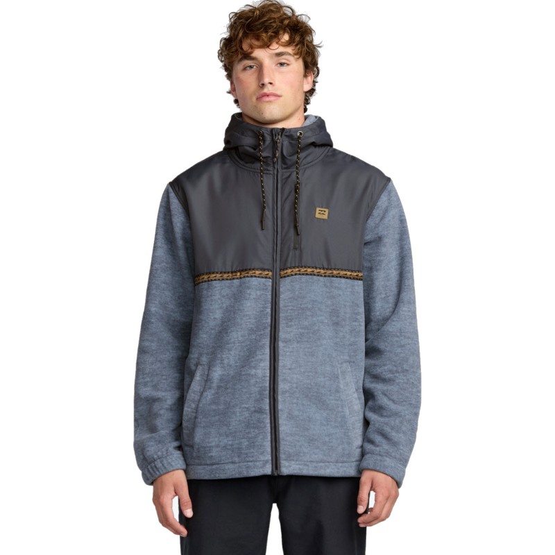 Billabong Boundary Lite Zip - Full-Zip Ανδρικό Φλίς με κουκούλα - Steel Blue