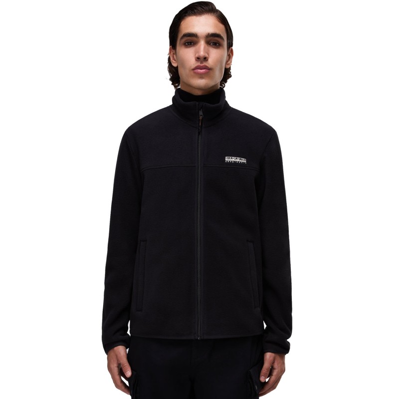 Napapijri Dergana Full-Zip Fleece - Ανδρική ζακέτα φλίς - Black Beauty