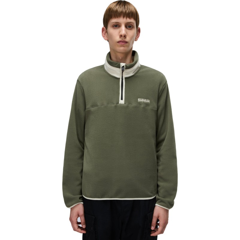 Napapijri Dergana Half-Zip Fleece - Ανδρική μπλούζα φλίς - Tea Leaf
