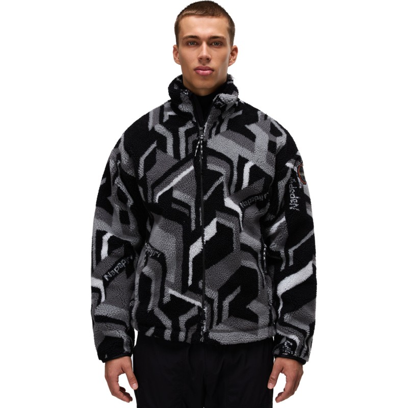 Napapijri T-Fiemme Full-zip Fleece - Ανδρική ζακέτα Sherpa Fleece - Black FZN