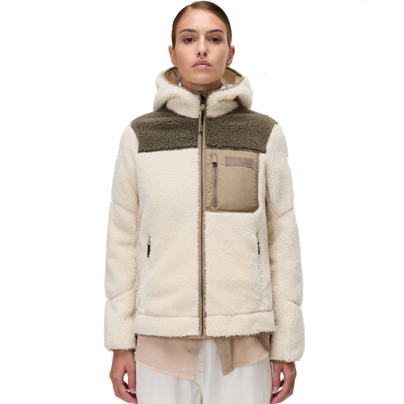 NAPAPIJRI Yupik Full-Zip Fleece Hoodie - Γυναικεία ζακέτα φλίς με κουκούλα - Beige Dimity