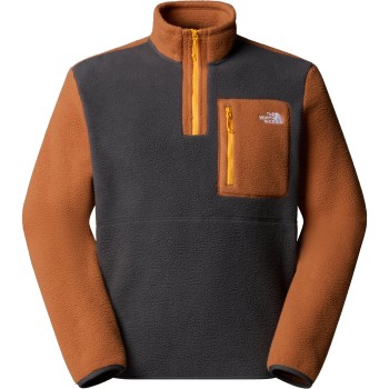 THE NORTH FACE Men's Yumiori 1/4 Zip Fleece - Ανδρικό φλίς - Asphalt Grey/Burnt Umber/Summit Gold THE NORTH FACE Men's Yumiori 1/4 Zip Fleece - Ανδρικό φλίς - Asphalt Grey/Burnt Umber/Summit Gold