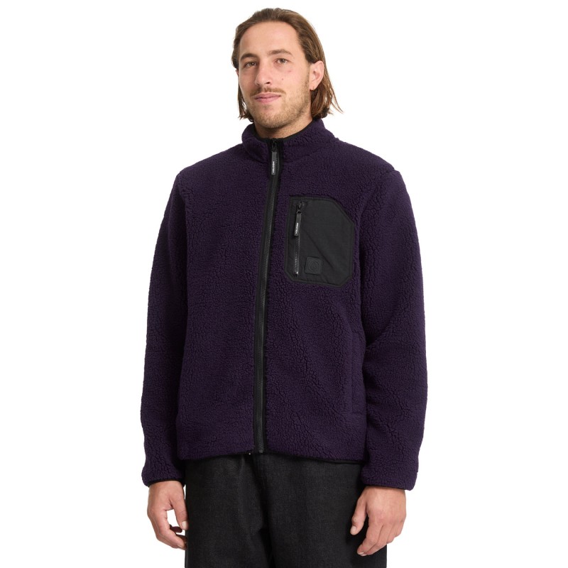 Volcom Muzzer Fuzzar Full-Zip Sherpa Sweatshirt - Ανδρικό φλίς - Dark Purple