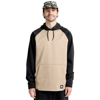 BURTON Crown Weatherproof Pullover Hoodie - Summit Taupe Heather/True Black