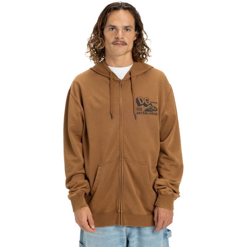 DC Parts Dep Full-Zip - Ανδρική ζακέτα με κουκούλα - Toffee