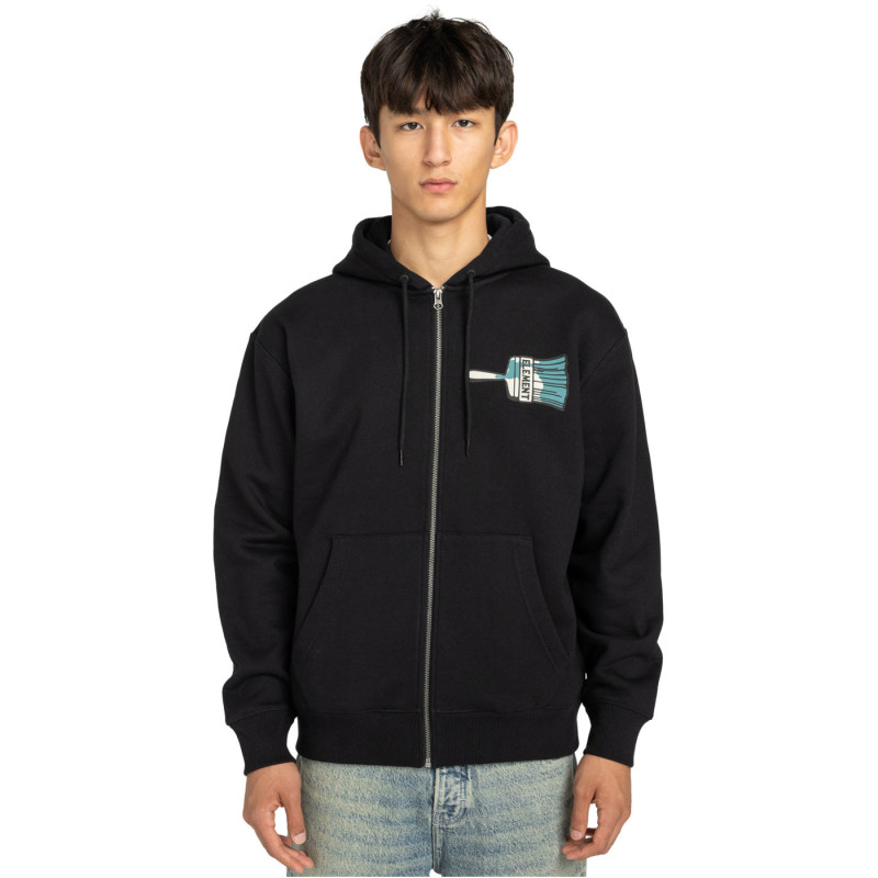 Element Paint Brush - Men's Full-zip Hoodie - Flint Black