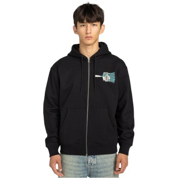 Element Paint Brush - Men's Full-zip Hoodie - Flint Black