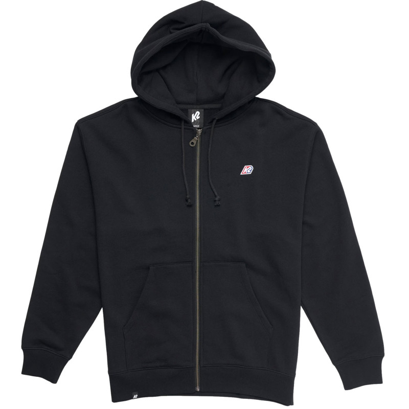 K2 Embroidered Full Zip Hoodie  - Full-Zip Hoodie for Men - Black