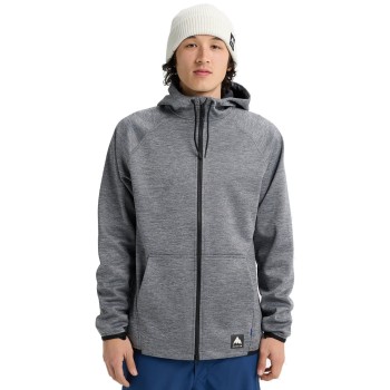 BURTON Crown Weatherproof 2 Full-Zip Fleece - Ανδρικό DWR τεχνικό φούτερ - True Black Heather
