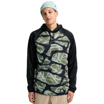 BURTON Crown Weatherproof Pullover Fleece - Graffiti Camo/True Black