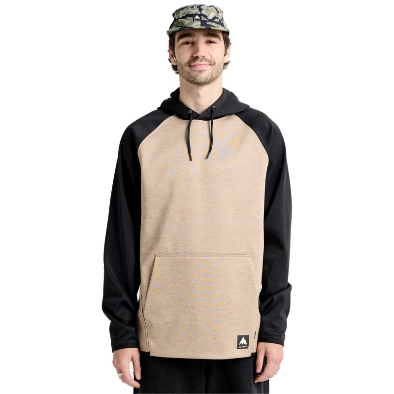 BURTON Crown Weatherproof Pullover Fleece - Summit Taupe Heather/True Black