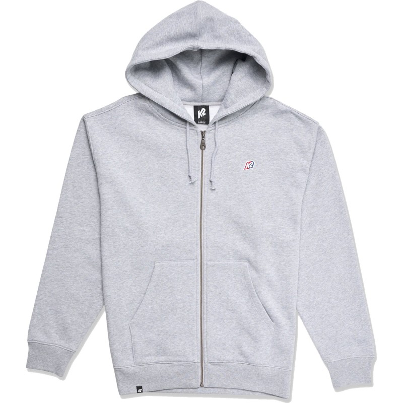 K2 Embroidered Full Zip Hoodie - Ανδρική ζακέτα με κουκούλα - Heather Grey