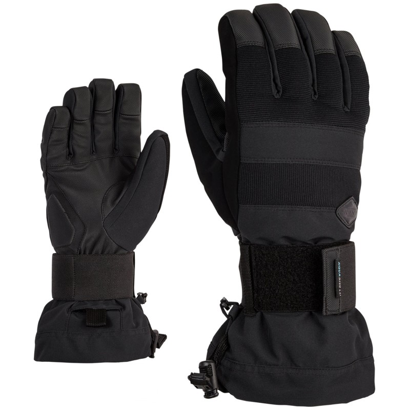 ZIENER Milo AS® - Men's Robust & Raterproof snowboarding Glove - Black