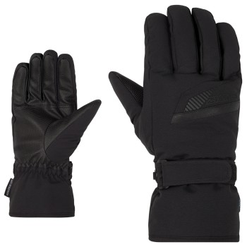 ZIENER Gordanus AS® - Μαλακά & Aδιάβροχα ανδρικά γάντι σκι - Black/Graphite