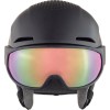 ALPINA Alto Hi-EPS + Visor QV Quattroflex/Varioflex - Ski/Snowboard Helmet with Visor - Black matt/Cobalt-Green Mirror