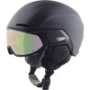 ALPINA Alto Hi-EPS + Visor QV Quattroflex/Varioflex - Ski/Snowboard Helmet with Visor - Black matt/Cobalt-Green Mirror
