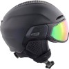 ALPINA Alto Hi-EPS + Visor QV Quattroflex/Varioflex - Ski/Snowboard Helmet with Visor - Black matt/Cobalt-Green Mirror