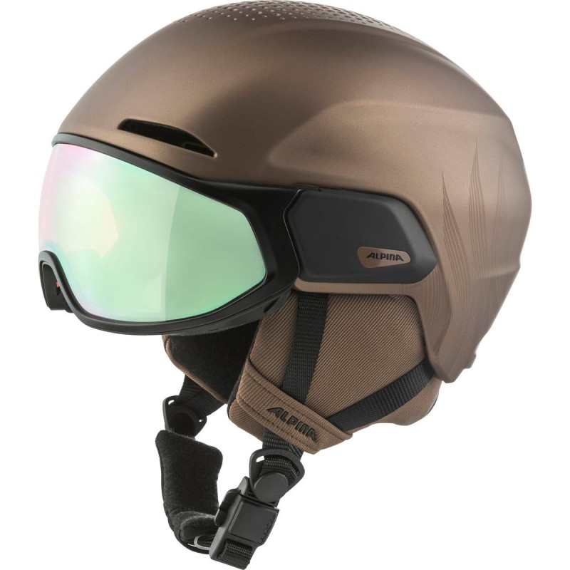 ALPINA ORO Mips® + Visor QV Quattroflex/Varioflex - Κράνος με μάσκα Ski/Snowboard - Sepia Metallic/Cobalt Green S2-S3