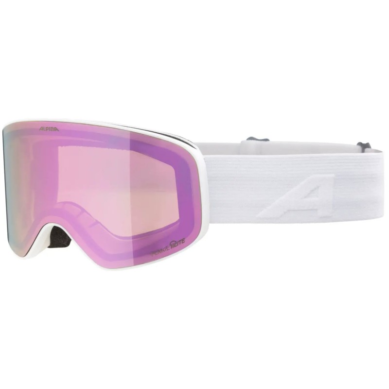 ALPINA Fernie Junior Q-Lite Mirror - Παιδική Μάσκα Ski/Snowboard - White matt/Rose mirror