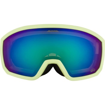 ALPINA Scarabeo Junior Q-Lite Mirror - Παιδική Μάσκα Ski/Snowboard - Sunny lime/Green Mirror