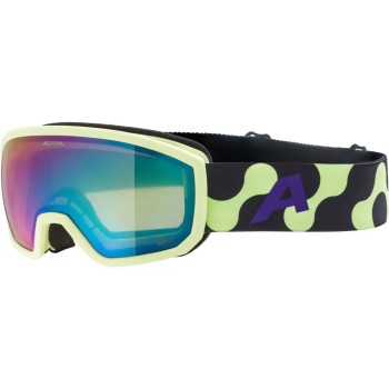 ALPINA Scarabeo Junior Q-Lite Mirror - Παιδική Μάσκα Ski/Snowboard - Sunny lime/Green Mirror