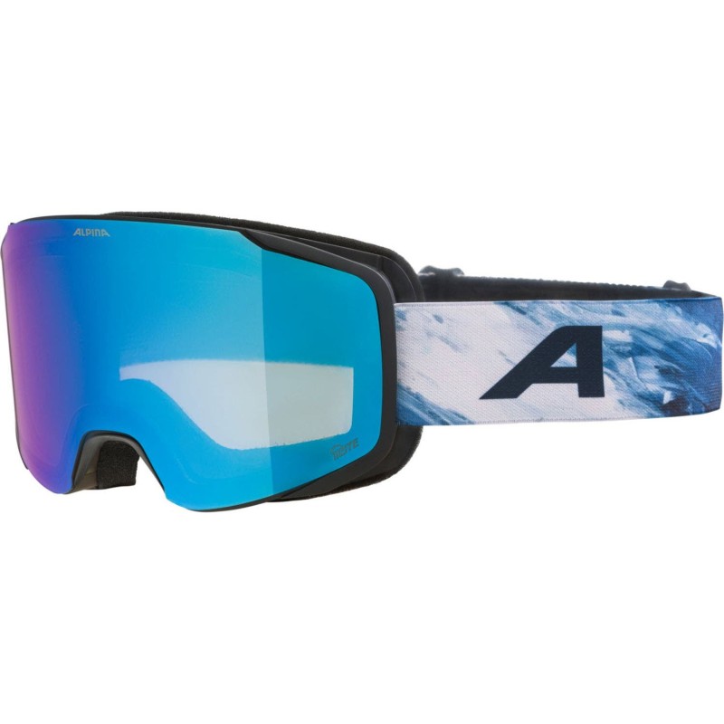 ALPINA Taos Q-Lite - Μάσκα Ski/Snowboard - Black Blue Matt/Blue mirror