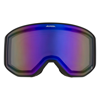 Alpina Venet Q - Μάσκα ski/snowboard - Black Glacier Matt/Blue Lens