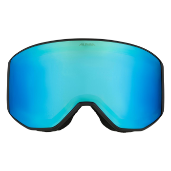 Alpina Venet Qlite - Μάσκα ski/snowboard - Black Blue Matt/Blue Lens