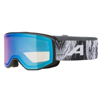 Alpina Venet Qlite - Μάσκα ski/snowboard - Black Glacier Matt/Blue Lens