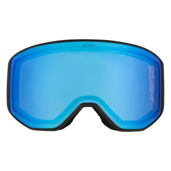 Alpina Venet Qlite - Μάσκα ski/snowboard - Black Glacier Matt/Blue Lens