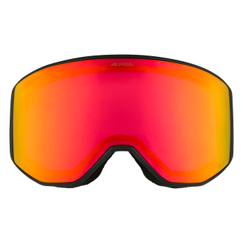 Alpina Venet Qlite - Μάσκα ski/snowboard - Black Matt/Red Lens