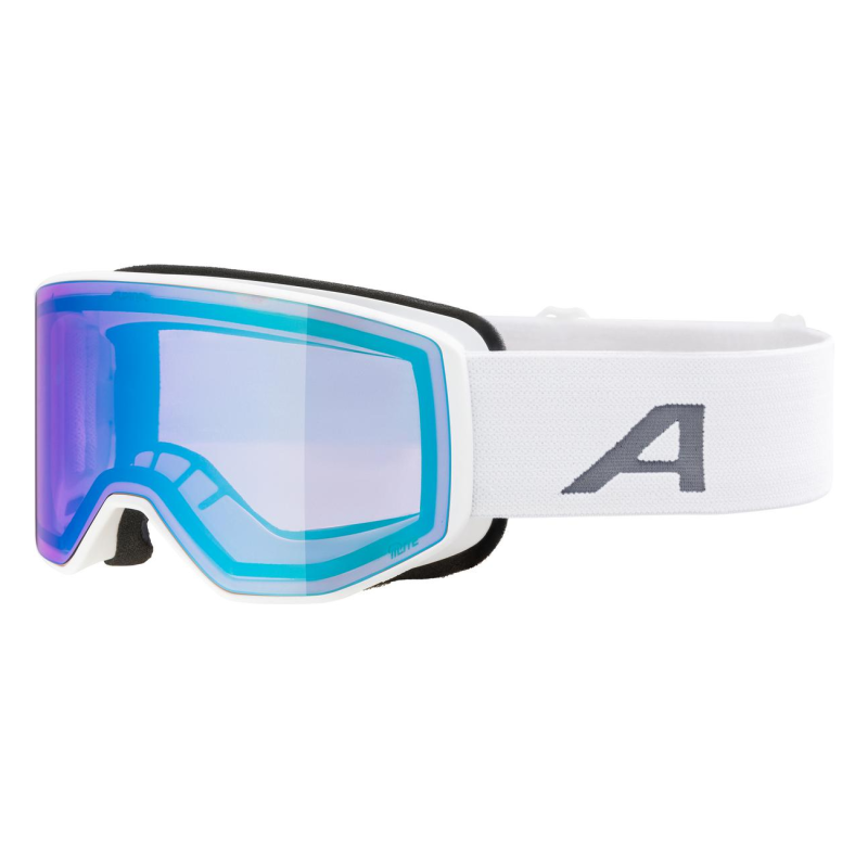 Alpina Venet Qlite - Μάσκα ski/snowboard - White Matt/Blue Lens