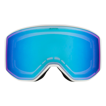 Alpina Venet Qlite - Μάσκα ski/snowboard - White Matt/Blue Lens