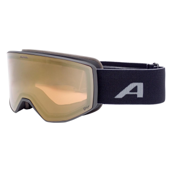 Alpina Venet QV - Μάσκα ski/snowboard - Black Matt/Gold Lens