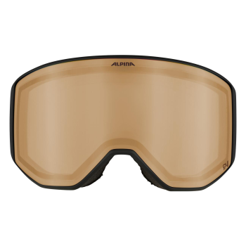 Alpina Venet QV - Μάσκα ski/snowboard - Black Matt/Gold Lens