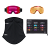 Anon Sync + Extra Φακός/MFI® Face Mask - Μάσκα Ski/Snowboard - Black/Perceive Sunny Red Lens