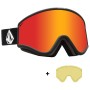Volcom YAE Goggle + (Extra φακός - Yellow) - Ski/Snowboard Goggles - Matt Black/Red Chrome 