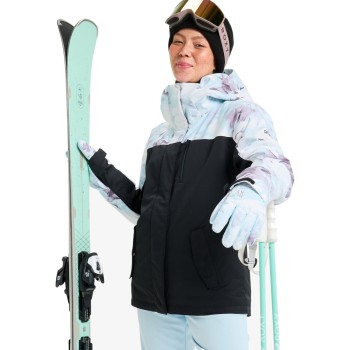 ROXY Jetty Block 3 - Women's Ski/Snowboard Jacket - Ice Blue Baqueira