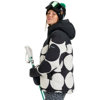 ROXY Alofted 2 Puffy 15K- Γυναικείο Snow Puffer Jacket - True Black Big Dots